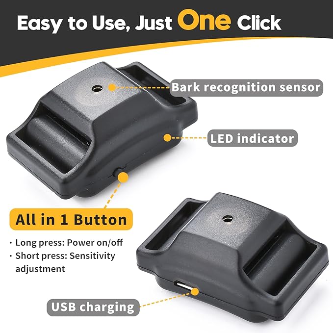 Tiniest Bark Collar for Small Dogs 5-15lbs 1.6 * 1in & 0.42oz, No 5 Sensitivity