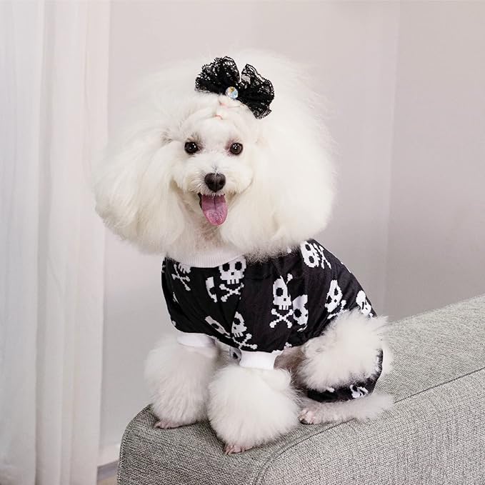 CuteBone Halloween Dog Pajamas Skeleton Clothes Soft Puppy P254L