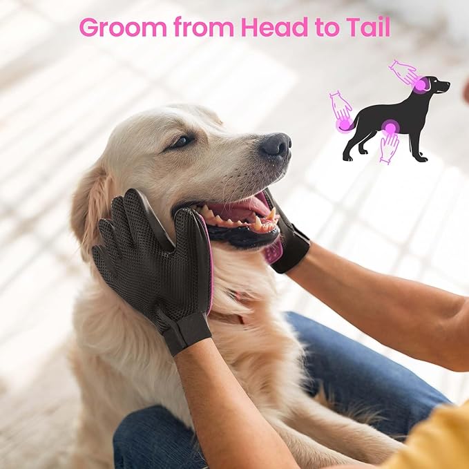DELOMO Pet Grooming Gloves 255 Silicone 1 Pair