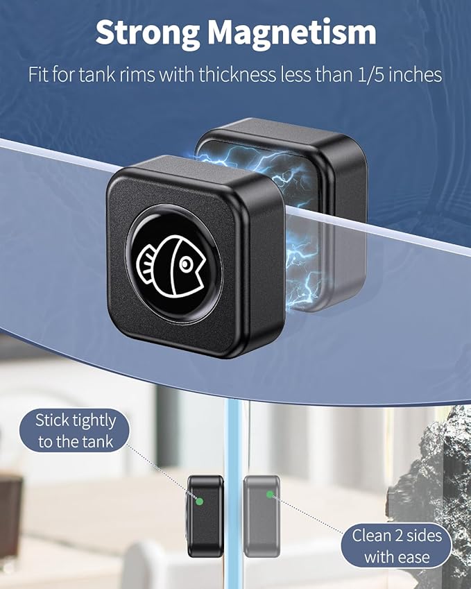 Pawfly Aquarium Magnetic Brush Fish Tank Cleaner 1 1/5 Inch 10 Gallons