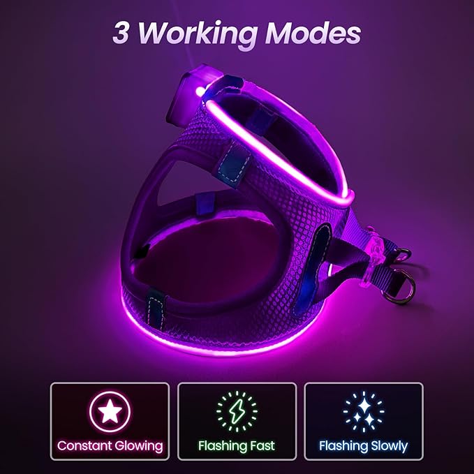 PcEoTllar Light Up Dog Harness