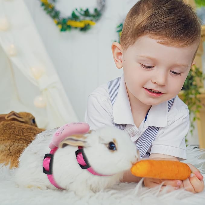 Tondiamo 4 Sets Adjustable Bunny Rabbit Harness and