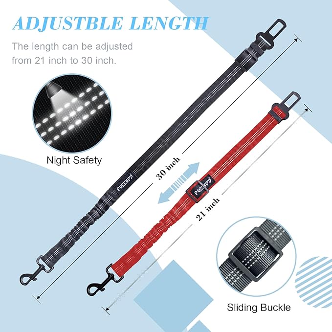 2 Pack Dog Seat Belt Adjustable Dog Car