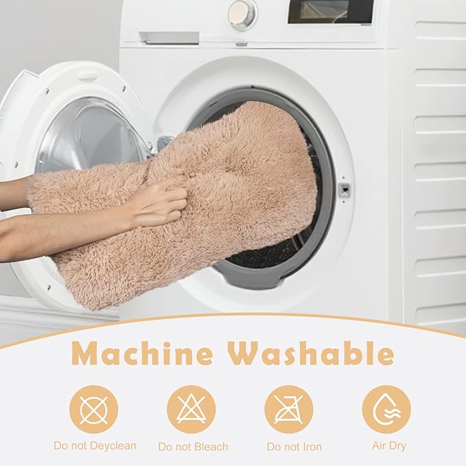 JOEJOY Large Dog Bed Crate Pad Anxiety,35" x 23", Beige