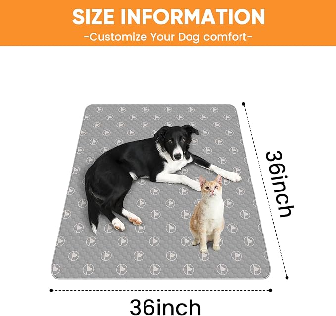 PJYucien Reusable Pee Pads for Dogs 36" x 36"Washable Puppy 36'' Width
