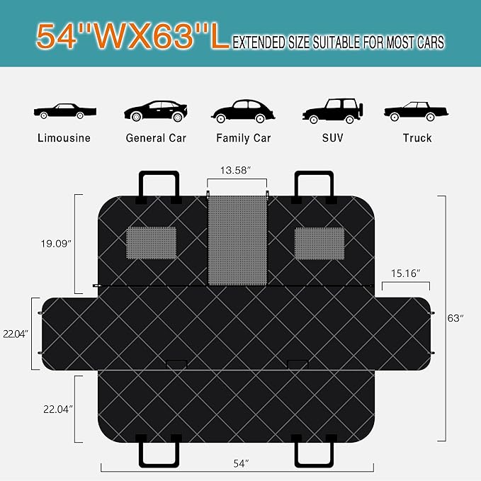 Dog Car Seat Cover for Back Seat