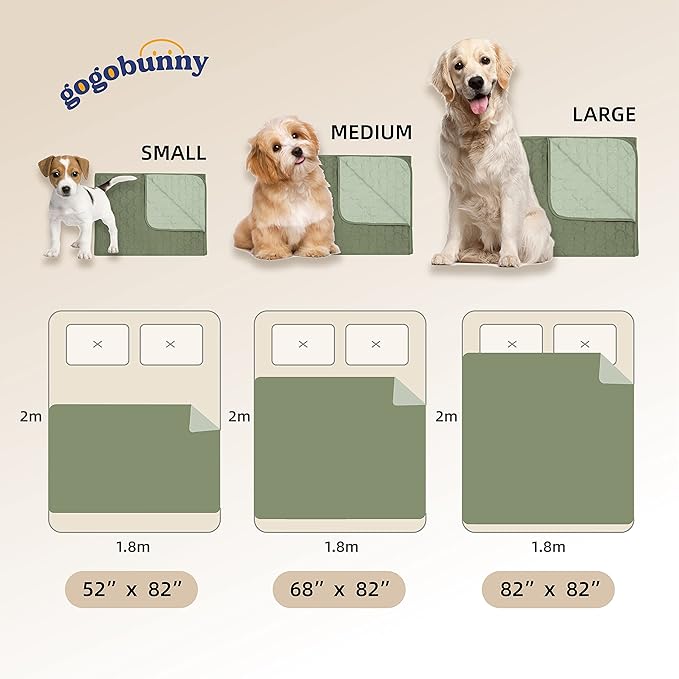 gogobunny 100% Double-Sided Waterproof Dog Bed Cover Pet Blanket Sofa Couch Furniture Protector for Puppy Large Dog Cat (82x120 Inch 1), Dark