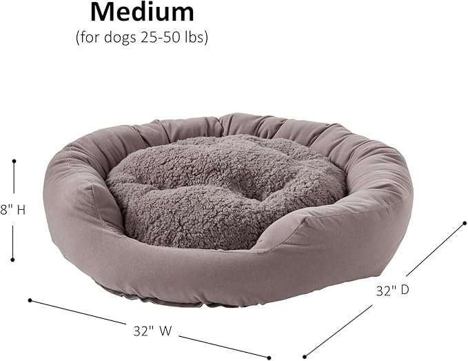 Maddie Donut Dog Bed with Removable Center Pillow (32" x 32")
