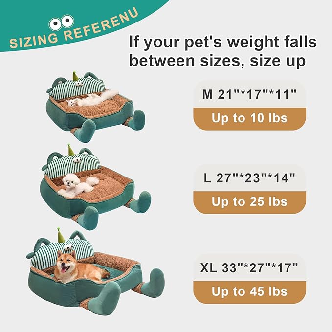 Jiupety Small Dog Bed Square 21", 12lbs,