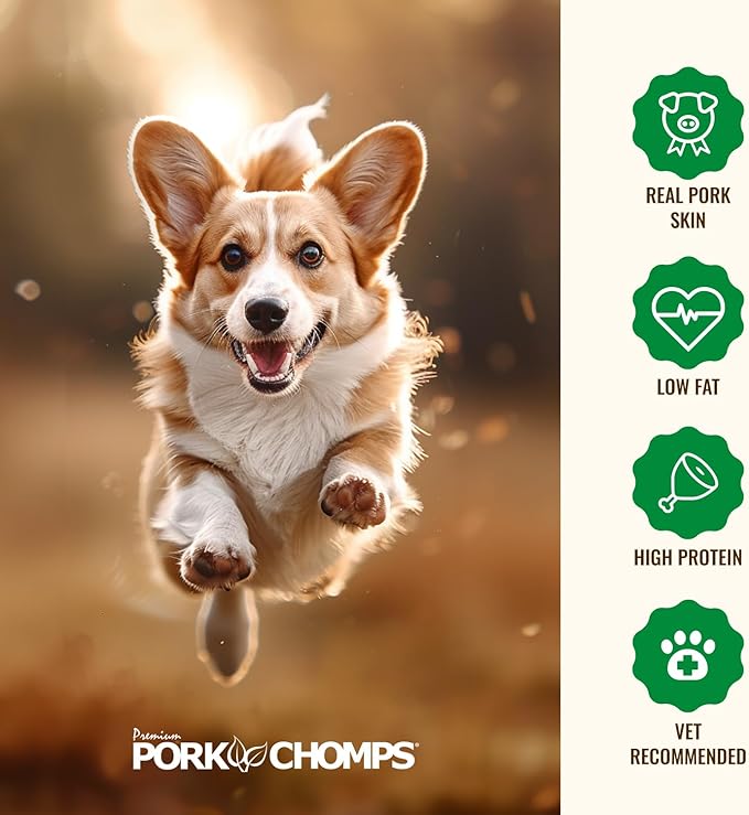 Pork Chomps Roasted Pork Skin Dog Chew 10-inch Braid, 1 Count 6)