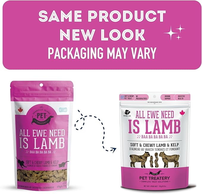 Soft & Chewy Kelp & Lamb Treats for Dogs & Cats (6.17 oz 1) -