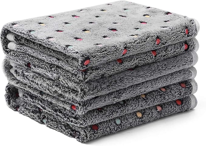 Luciphia 1 Pack 3 Blankets Super Soft Cute Dot Pattern Pet Blanket Flannel Throw for Dog Puppy Cat Dot Medium(30x20)