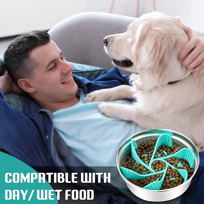 2 Pcs Dog Bowl Slow Feeder Insert