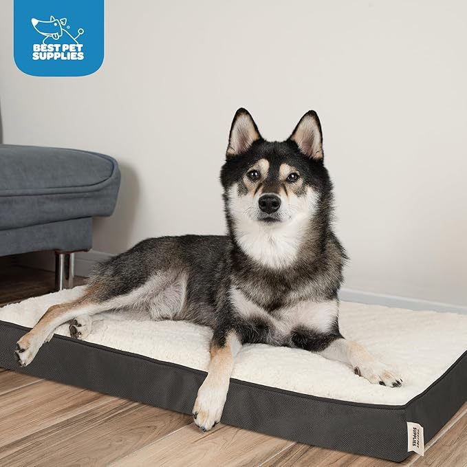 Best Pet Supplies Cute Dog Crate Mat Flat Bed with Waterproof Exterior 35X22X4