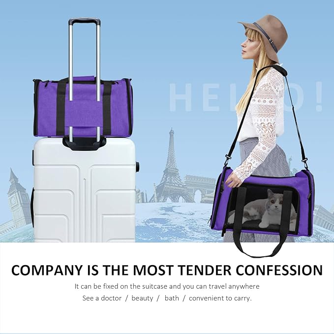 Henkelion Large Cat Carriers Dog Carrier Pet Carrier for Large Cats Dogs Puppies up to 25Lbs