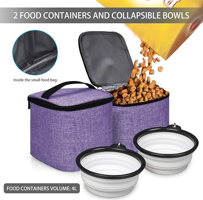 BAGLHER Pet Travel Bag 2 Silicone 2 Food