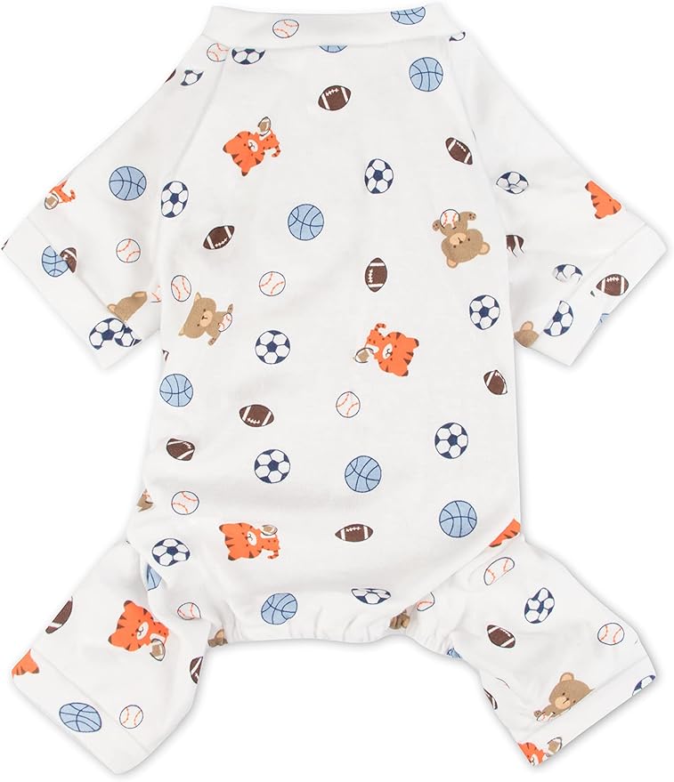 Puppy Pajamas Dog Onesies Pet Dog Soft Pajamas Various Patterns Pet Jumpsuit 5 Styles for Small Medium Dogs Cats Pajamas (Football