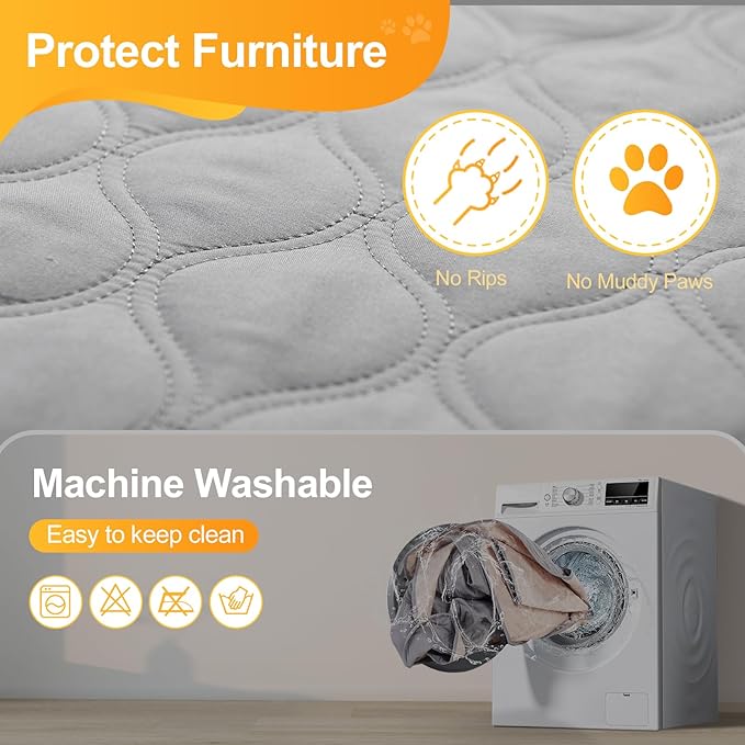 2 Pack Waterproof Dog Bed Cover Blanket Non Slip Couch Cover for Pets Large Dog Cat Kids Children Sofa Furniture Protector(82"×102"