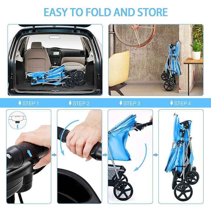 Dog Stroller for Small Dogs 4 Wheels,
