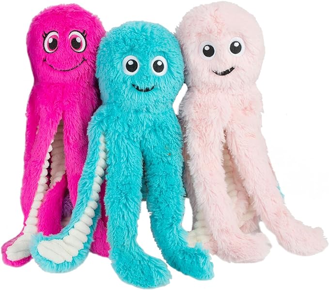 Best Pet Supplies OctoMutant Crinkle Plush Dog Toys for Interactive Play