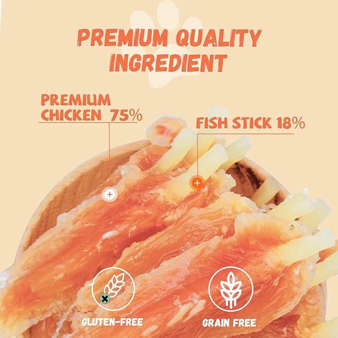Chicken Wrapped Cod Sticks Dog Treats 9-10 Counts