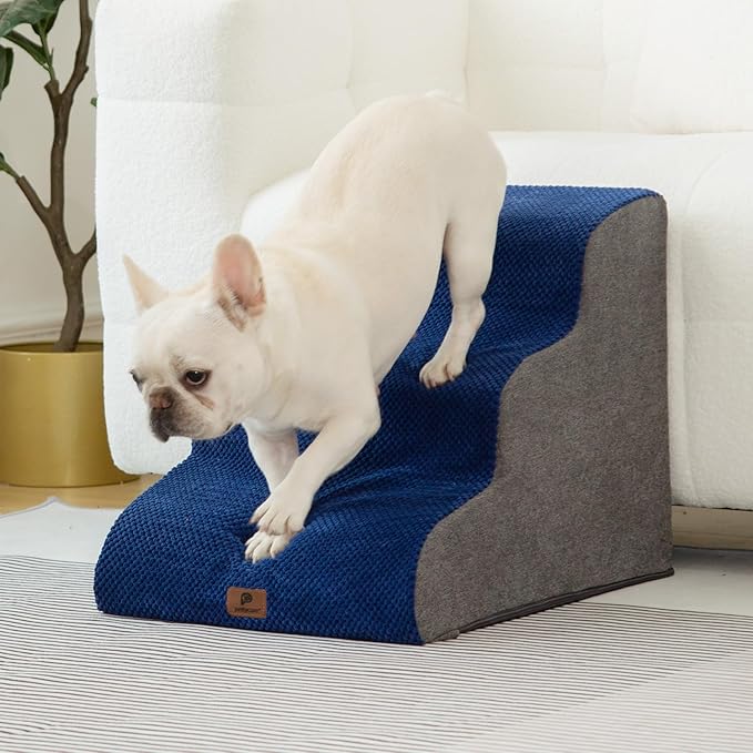 Pettycare Dog Stairs Ramp for High Beds and Couch 2 Steps,Navy