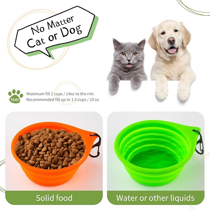 Dog Bowl Travel Collapsible Bowls 2 Pack 172 +