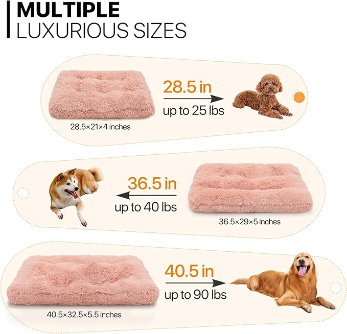 MoNiBloom 28.5"x21"x4" Dog Beds for Small Size Dogs Machine-Washable Long Plush Pet Beds Warming Cozy Soft Bed for Dogs and Cat