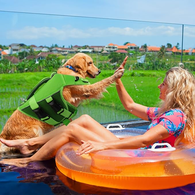 ASENKU Dog Life Jacket with Rescue Handle