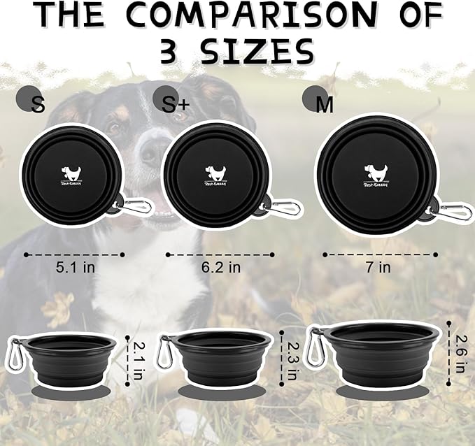 Collapsible Dog Bowls for Travel 2-Pack Dog 2 Carabiners,