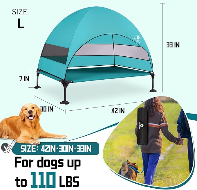 Elevated Dog Bed with 2024 Newest Canopy