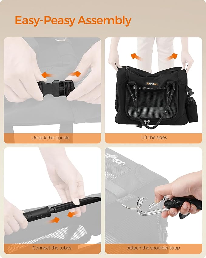 Feandrea Airline Approved Small Dog Carrier 13 lb, 17 x 12 x 12 Inches, UPDC004B01