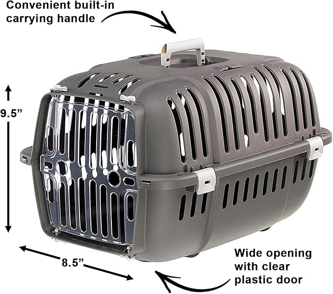 Ferplast Jet Pet Carrier: Value Dog Carrier Suitable for Toy Dog Breeds & Small Cats 18.51L x 12.6W x 11.42H inches,