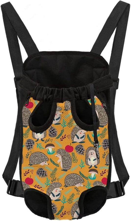 Lovely Hedgehog Pet Front and Back Facing Backpack Pouch