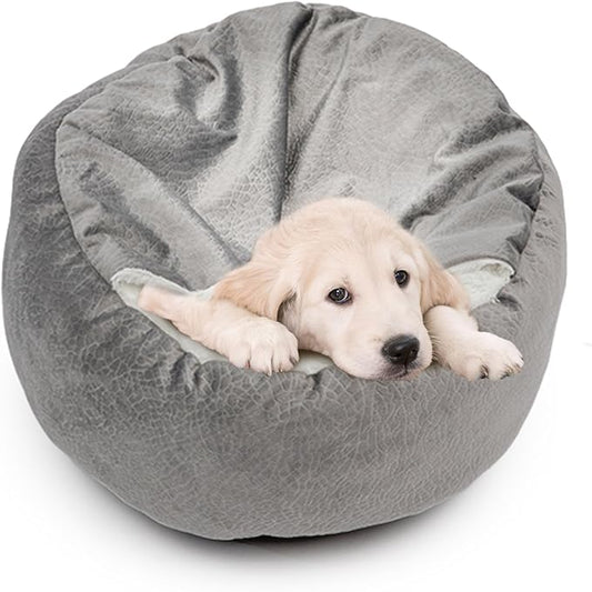 Dog Bed Warm with Hooded Blanket 22 lbs, 19.7 inch