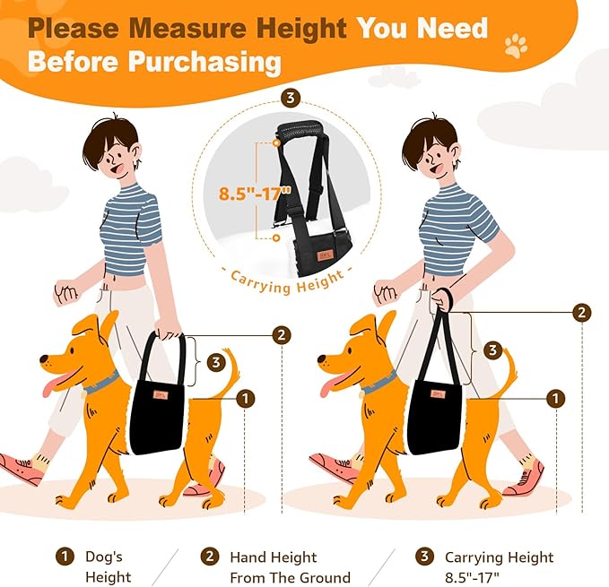 4-150 lbs Dog Lift Harness Adjustable Dog Sling for Large Dogs Lift Support Rehab Harness for Weak Rear Legs
