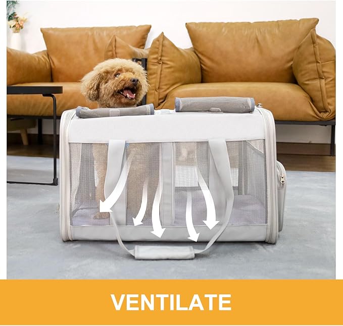 Rolling Cat Carrier for Two Cats with Wheels 2 Large 2 Cats 21" x 17" x 13",Not Airline