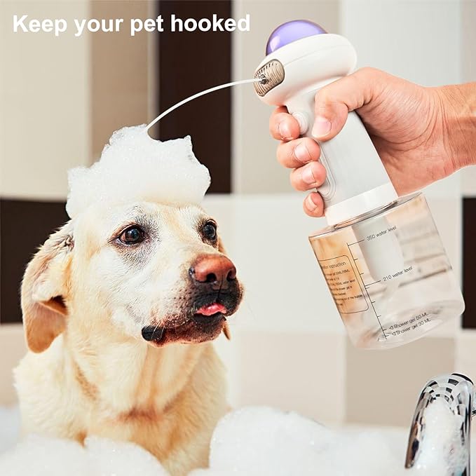 Electric Foam soap Dispenser for Dog Bath/cat Bath/Kitchen Sink/Bathroom/ 9 inx 3.2in x 3.2in 350ml 1200mAh IPX 7 Waterproof