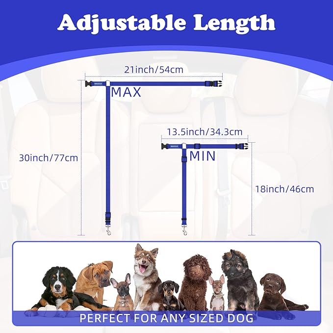 BWOGUE Pet Dog Cat Seat Belts (1 Pack)