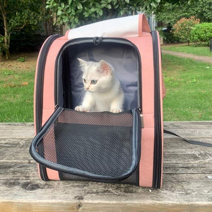 Texsens Pet Carrier Backpack with Window Blind for Small Cats Dogs