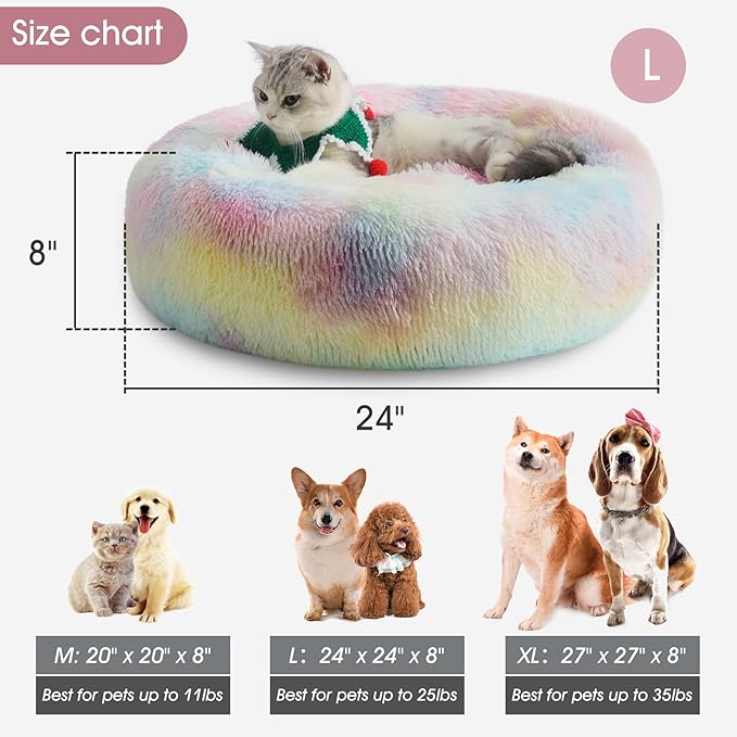 WESTERN HOME WH Calming Dog & Cat Bed (20"/24"/27"/30")
