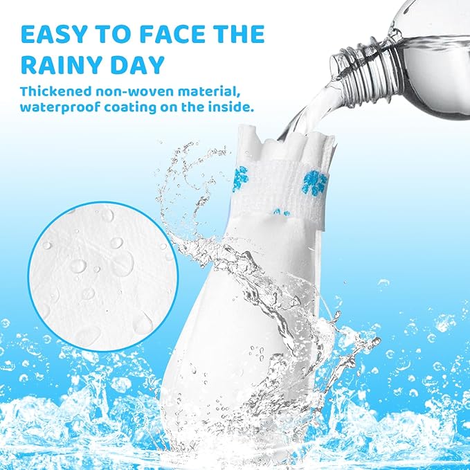 Disposable Waterproof Dog Boots for Paw Protection, 20 Pcs Pet Shoes with Adjustable Self-Adhesive Bandage, Dog Disposable Foot Covers for Outdoor & Indoor Walking (M)