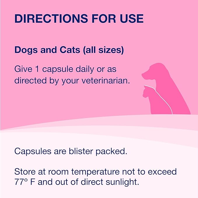 Nutramax Proviable Digestive Health Supplement Multi-Strain Probiotics and Prebiotics for Cats and Dogs 7 Strains 80 Capsules,