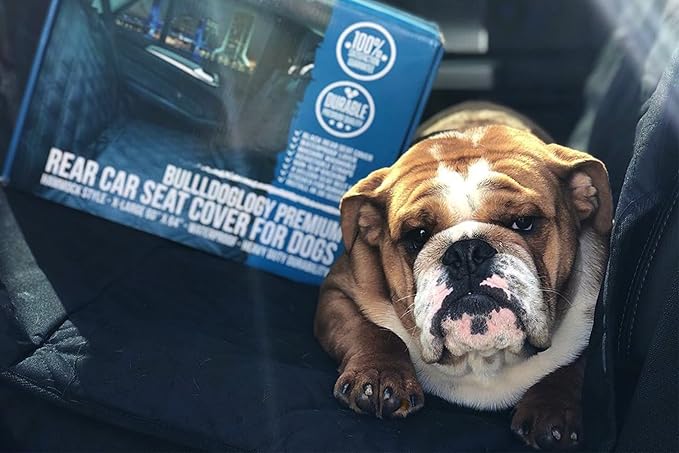 Bulldogology Dog Car Seat Cover For Back Seat