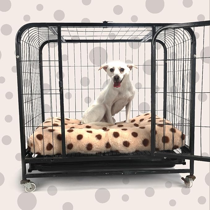 30 Inch Dog Crate Mat Warm and Comfortable 30x19 Crate Bed 30, Beige