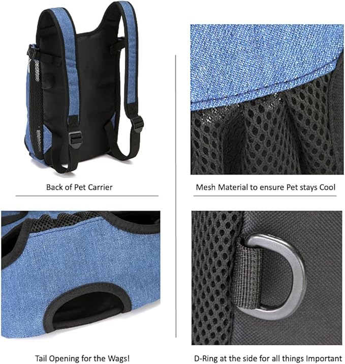 Pet Carrier Backpack Front Facing for Pet Dogs or Pet Cats (Large