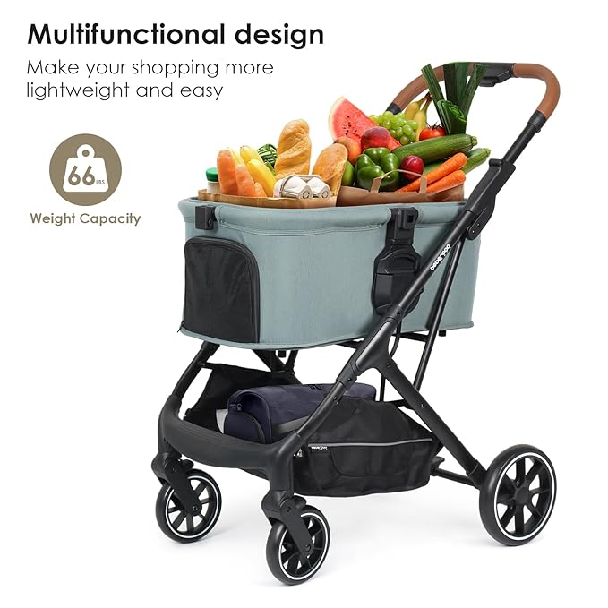 T6 Luxury Pet Stroller for Medium Dog Under 66lbs or 2 Small Dogs & Cats