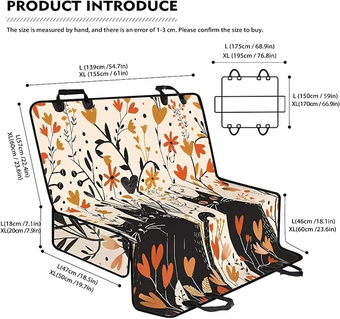 AFPANQZ Floral Cat Car Dog Cat Seat Cover