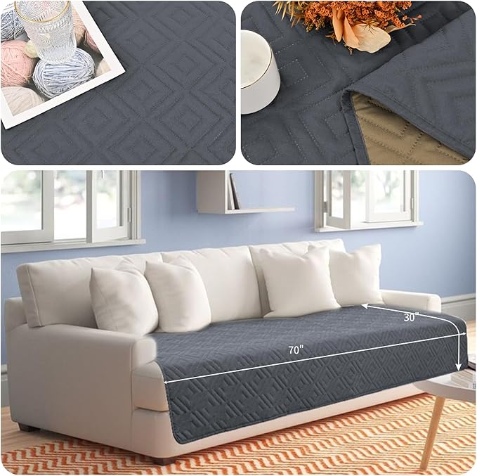 2 Packs Waterproof Dog Bed Cover Cover,30x70 Inch Cats,Dogs,Pets(2 Pcs-Grey/Camel)