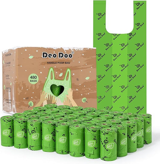 Dog Poop Bags Rolls with Handles 40 Rolls 480 Counts